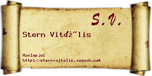 Stern Vitális névjegykártya